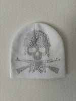 "SKULL" BEANIE WHITE