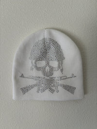 "SKULL" BEANIE WHITE